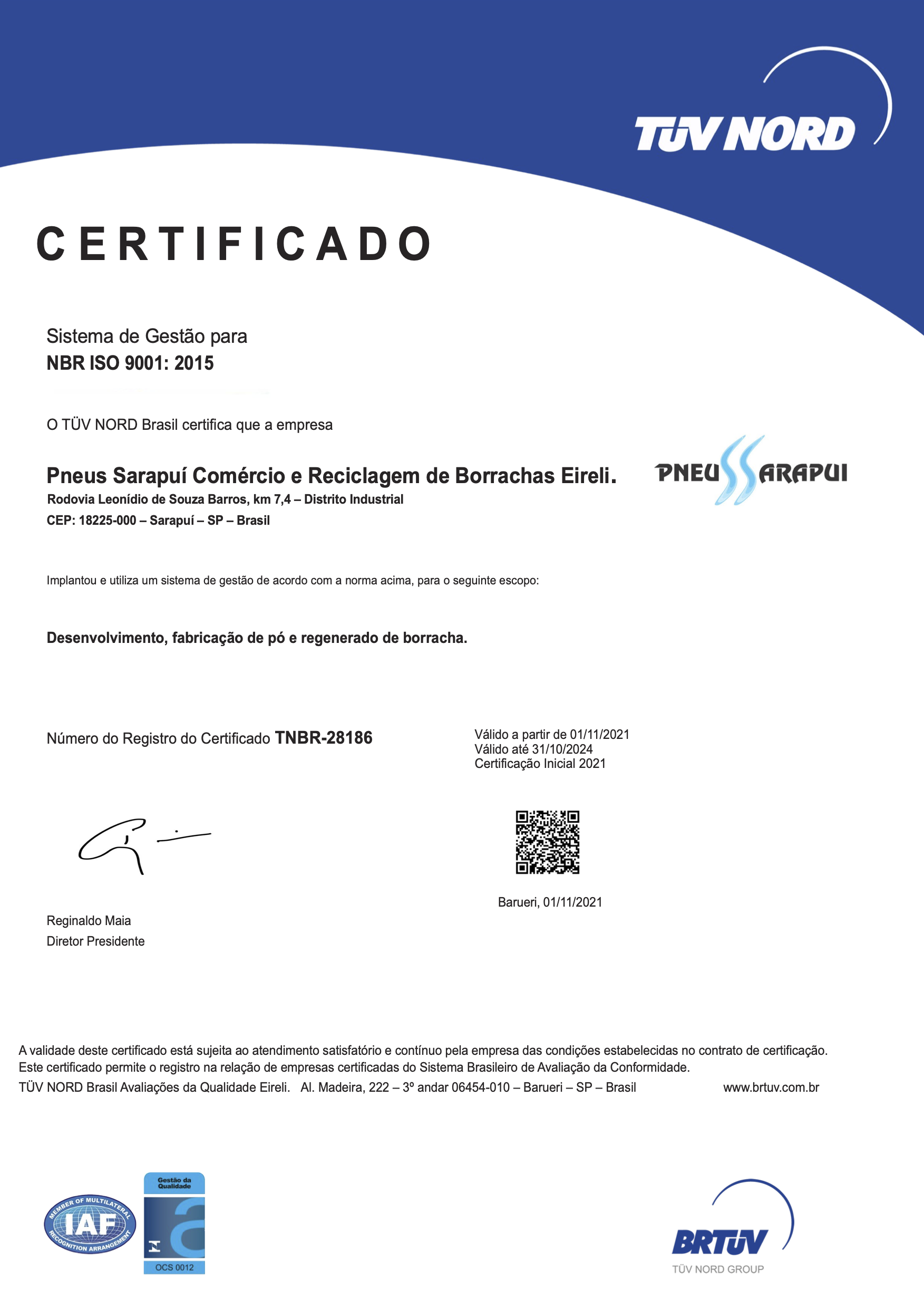 Certificado ISO 9001 2015